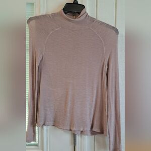 Ladies Intimataly Free People Turtle Neck Top Sheer Knit Distressed Hem Boho XS